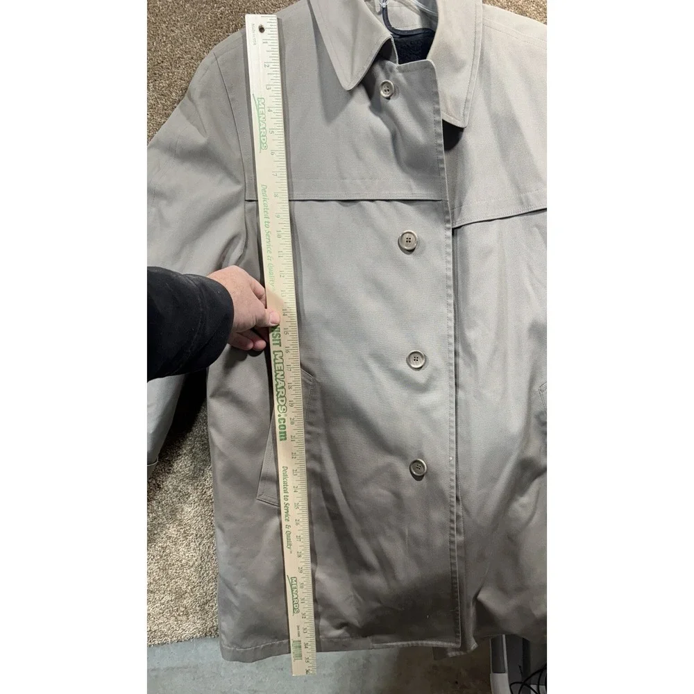 Vintage London Fog Trench Coat‎ Mens 42 Reg Khaki Tan Removable Fleece Lining.
